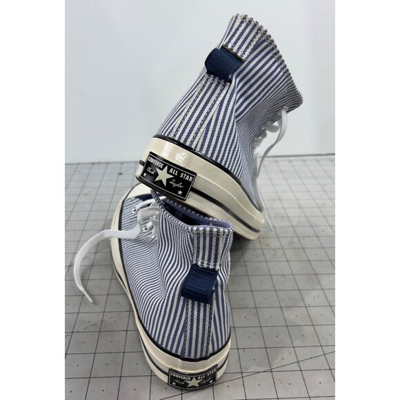 Converse Men's Chuck  Taylor 70 Hi Hickory Stripe Sneakers Blue Ticking Sz. 8.5 - Picture 3 of 12